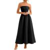 imagePRETTYGARDEN Cocktail Dresses for Women 2026 Summer Formal Elegant Tube Top Strapless Spring Wedding Guest Party Midi DressBlack