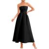 imagePRETTYGARDEN Cocktail Dresses for Women 2026 Summer Formal Elegant Tube Top Strapless Spring Wedding Guest Party Midi DressBlack