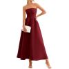 imagePRETTYGARDEN Cocktail Dresses for Women 2026 Summer Formal Elegant Tube Top Strapless Spring Wedding Guest Party Midi DressBurgundy