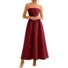 imagePRETTYGARDEN Cocktail Dresses for Women 2026 Summer Formal Elegant Tube Top Strapless Spring Wedding Guest Party Midi DressBurgundy