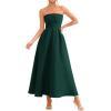 imagePRETTYGARDEN Cocktail Dresses for Women 2026 Summer Formal Elegant Tube Top Strapless Spring Wedding Guest Party Midi DressDark Green
