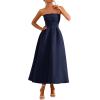 imagePRETTYGARDEN Cocktail Dresses for Women 2026 Summer Formal Elegant Tube Top Strapless Spring Wedding Guest Party Midi DressNavy