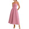 imagePRETTYGARDEN Cocktail Dresses for Women 2026 Summer Formal Elegant Tube Top Strapless Spring Wedding Guest Party Midi DressPink