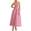 imagePRETTYGARDEN Cocktail Dresses for Women 2026 Summer Formal Elegant Tube Top Strapless Spring Wedding Guest Party Midi DressPink