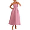 imagePRETTYGARDEN Cocktail Dresses for Women 2026 Summer Formal Elegant Tube Top Strapless Spring Wedding Guest Party Midi DressPink