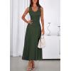 imagePRETTYGARDEN Womens Summer Casual Dresses 2026 Spring Sleeveless V Neck Midi Business Work A Line Pleated Cocktail DressArmy Green
