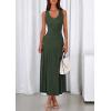 imagePRETTYGARDEN Womens Summer Casual Dresses 2026 Spring Sleeveless V Neck Midi Business Work A Line Pleated Cocktail DressArmy Green