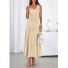 imagePRETTYGARDEN Womens Summer Casual Dresses 2026 Spring Sleeveless V Neck Midi Business Work A Line Pleated Cocktail DressBeige
