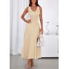 imagePRETTYGARDEN Womens Summer Casual Dresses 2026 Spring Sleeveless V Neck Midi Business Work A Line Pleated Cocktail DressBeige