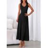 imagePRETTYGARDEN Womens Summer Casual Dresses 2026 Spring Sleeveless V Neck Midi Business Work A Line Pleated Cocktail DressBlack