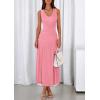 imagePRETTYGARDEN Womens Summer Casual Dresses 2026 Spring Sleeveless V Neck Midi Business Work A Line Pleated Cocktail DressPink
