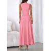 imagePRETTYGARDEN Womens Summer Casual Dresses 2026 Spring Sleeveless V Neck Midi Business Work A Line Pleated Cocktail DressPink