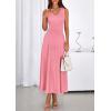 imagePRETTYGARDEN Womens Summer Casual Dresses 2026 Spring Sleeveless V Neck Midi Business Work A Line Pleated Cocktail DressPink