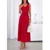 imagePRETTYGARDEN Womens Summer Casual Dresses 2026 Spring Sleeveless V Neck Midi Business Work A Line Pleated Cocktail DressRed