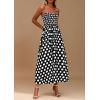 imagePRETTYGARDEN Womens Summer Dresses 2026 Spring Sleeveless Spaghetti Straps Casual Midi Dress Polka Dot Smocked Beach SundressBlack