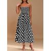 imagePRETTYGARDEN Womens Summer Dresses 2026 Spring Sleeveless Spaghetti Straps Casual Midi Dress Polka Dot Smocked Beach SundressBlack