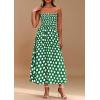 imagePRETTYGARDEN Womens Summer Dresses 2026 Spring Sleeveless Spaghetti Straps Casual Midi Dress Polka Dot Smocked Beach SundressGreen