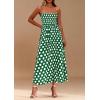 imagePRETTYGARDEN Womens Summer Dresses 2026 Spring Sleeveless Spaghetti Straps Casual Midi Dress Polka Dot Smocked Beach SundressGreen