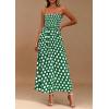 imagePRETTYGARDEN Womens Summer Dresses 2026 Spring Sleeveless Spaghetti Straps Casual Midi Dress Polka Dot Smocked Beach SundressGreen