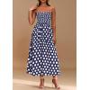 imagePRETTYGARDEN Womens Summer Dresses 2026 Spring Sleeveless Spaghetti Straps Casual Midi Dress Polka Dot Smocked Beach SundressNavy Blue