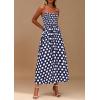imagePRETTYGARDEN Womens Summer Dresses 2026 Spring Sleeveless Spaghetti Straps Casual Midi Dress Polka Dot Smocked Beach SundressNavy Blue