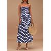 imagePRETTYGARDEN Womens Summer Dresses 2026 Spring Sleeveless Spaghetti Straps Casual Midi Dress Polka Dot Smocked Beach SundressNavy Blue