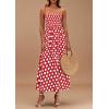 imagePRETTYGARDEN Womens Summer Dresses 2026 Spring Sleeveless Spaghetti Straps Casual Midi Dress Polka Dot Smocked Beach SundressRed