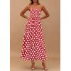 imagePRETTYGARDEN Womens Summer Dresses 2026 Spring Sleeveless Spaghetti Straps Casual Midi Dress Polka Dot Smocked Beach SundressRed