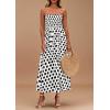 imagePRETTYGARDEN Womens Summer Dresses 2026 Spring Sleeveless Spaghetti Straps Casual Midi Dress Polka Dot Smocked Beach SundressWhite