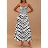 imagePRETTYGARDEN Womens Summer Dresses 2026 Spring Sleeveless Spaghetti Straps Casual Midi Dress Polka Dot Smocked Beach SundressWhite