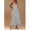 imagePRETTYGARDEN Womens Summer Dresses 2026 Spring Sleeveless Spaghetti Straps Casual Midi Dress Polka Dot Smocked Beach SundressWhite