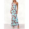 imagePRETTYGARDEN Womens Summer One Shoulder Maxi Dress 2026 Floral Sleeveless Bodycon Mesh Long Formal Wedding Guest DressesFloral Blue Rose