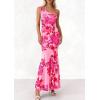 imagePRETTYGARDEN Womens Summer One Shoulder Maxi Dress 2026 Floral Sleeveless Bodycon Mesh Long Formal Wedding Guest DressesPink Flower