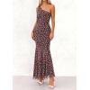 imagePRETTYGARDEN Womens Summer One Shoulder Maxi Dress 2026 Floral Sleeveless Bodycon Mesh Long Formal Wedding Guest DressesPolka Dot Brown