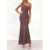 imagePRETTYGARDEN Womens Summer One Shoulder Maxi Dress 2026 Floral Sleeveless Bodycon Mesh Long Formal Wedding Guest DressesPolka Dot Brown