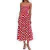 imagePRETTYGARDEN Womens Summer Dresses 2026 Spring Sleeveless Spaghetti Straps Casual Midi Dress Polka Dot Smocked Beach SundressRed