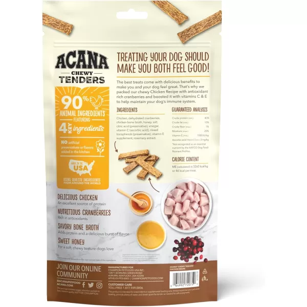imageACANA High Protein Biscuits Dog Treats Crunchy Chicken Liver Recipe 9ozChewy Tenders Chicken 4oz