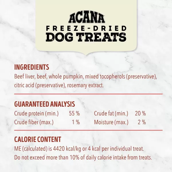imageACANA High Protein Biscuits Dog Treats Crunchy Chicken Liver Recipe 9ozFreezeDried Treats Beef amp Pumpkin 325oz