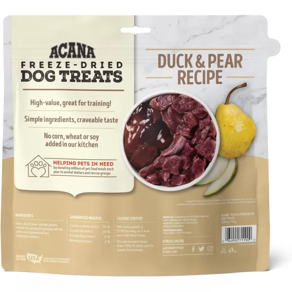 imageACANA High Protein Biscuits Dog Treats Crunchy Chicken Liver Recipe 9ozFreezeDried Treats Duck amp Pear 125oz