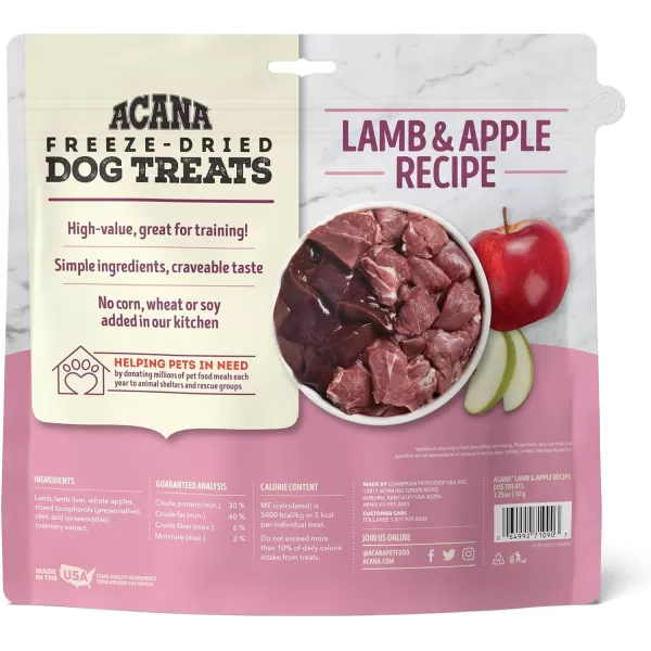 imageACANA High Protein Biscuits Dog Treats Crunchy Chicken Liver Recipe 9ozFreezeDried Treats Lamb amp Apple 325oz