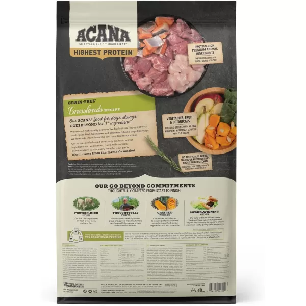 imageACANA Highest Protein Dry Dog Food Wild Atlantic Fish Recipe 25lbGrasslands 25 Pound Pack of 1