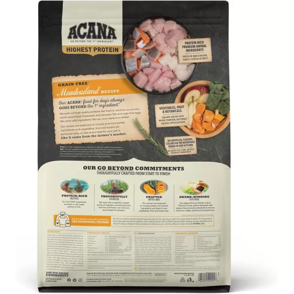 imageACANA Highest Protein Dry Dog Food Wild Atlantic Fish Recipe 25lbMeadowland 45 Pound Pack of 1