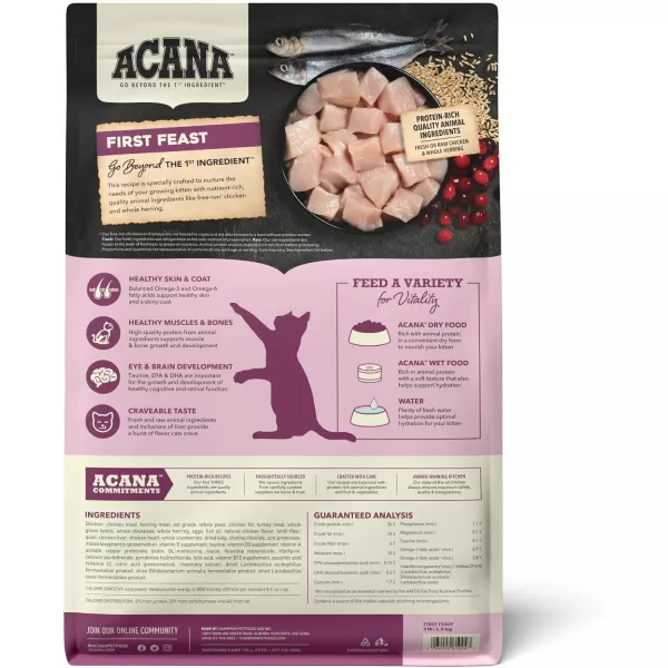 imageACANA PREMIUM PATE Wet Cat Food for Kittens High Protein Chicken and Tuna in Bone Broth Recipe 3 oz Case of 24ACANA Cat First Feast 4 Pound Pack of 1