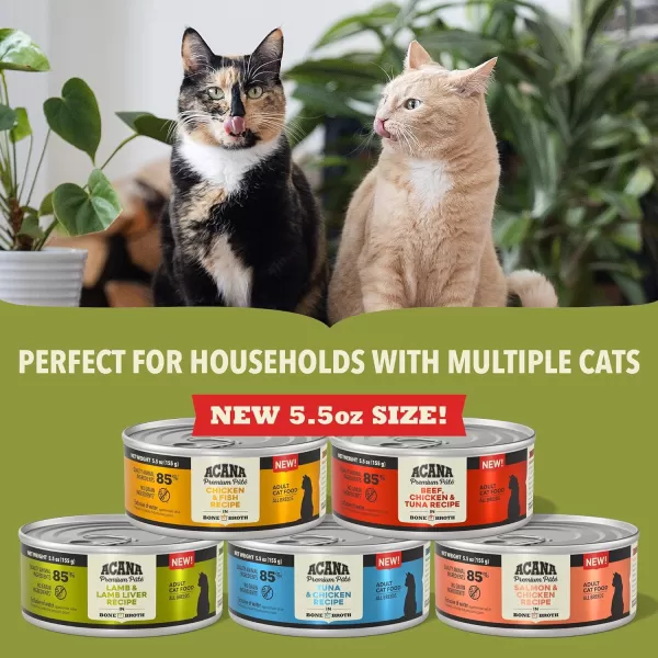 imageACANA PREMIUM PATE Wet Cat Food for Kittens High Protein Chicken and Tuna in Bone Broth Recipe 3 oz Case of 24Wet Food Beef Chicken amp Tuna 55 Ounce Pack of 1