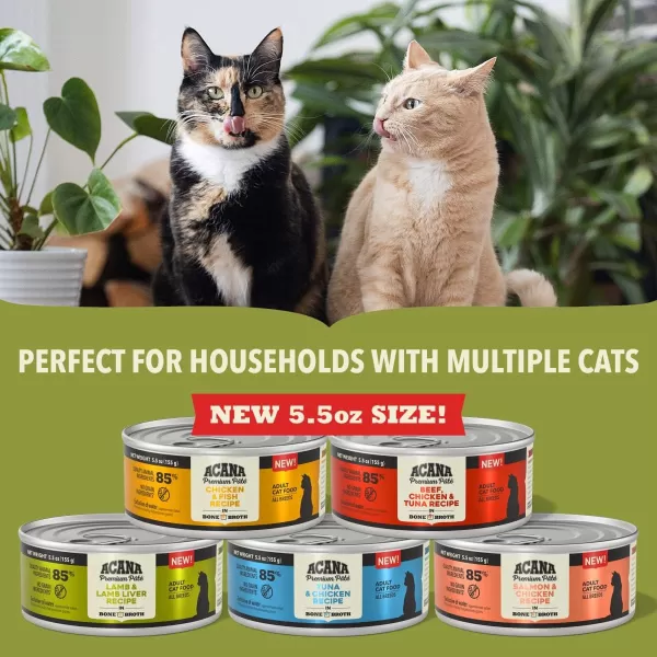 imageACANA PREMIUM PATE Wet Cat Food for Kittens High Protein Chicken and Tuna in Bone Broth Recipe 3 oz Case of 24Wet Food Tuna amp Chicken 55 Ounce Pack of 1