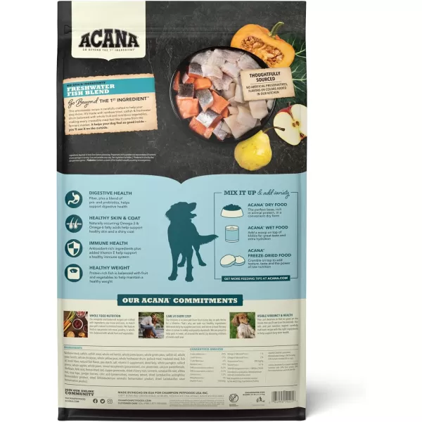 imageACANA Premium Chunks Wet Dog Food Beef Recipe in Bone Broth 128oz Case of 12Grain Free Kibble Freshwater Fish 25 Pound Pack of 1