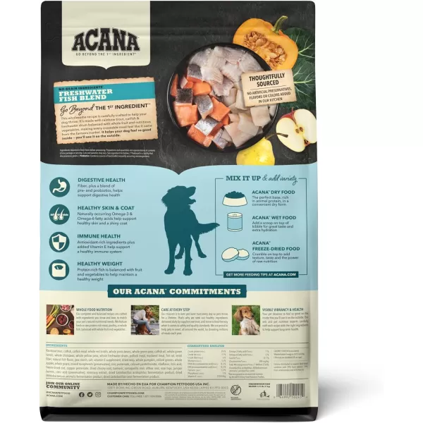 imageACANA Premium Chunks Wet Dog Food Beef Recipe in Bone Broth 128oz Case of 12Grain Free Kibble Freshwater Fish 45 Pound Pack of 1