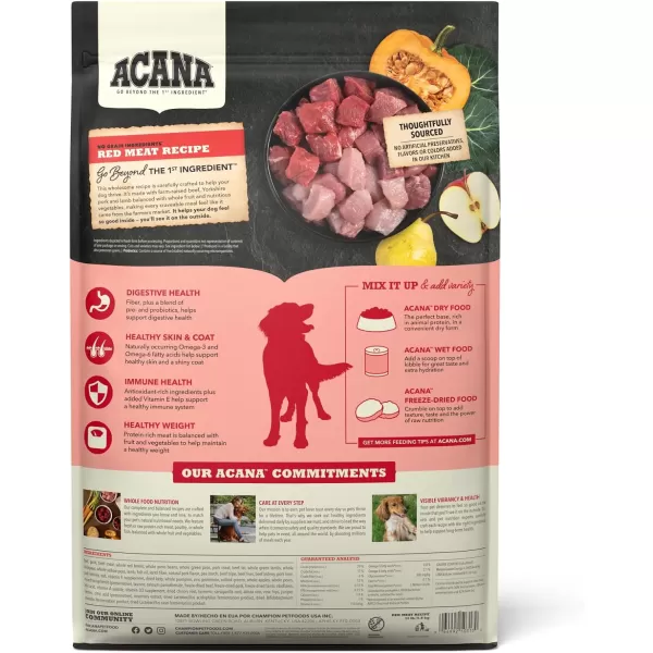imageACANA Premium Chunks Wet Dog Food Beef Recipe in Bone Broth 128oz Case of 12Grain Free Kibble Red Meat 13 Pound Pack of 1