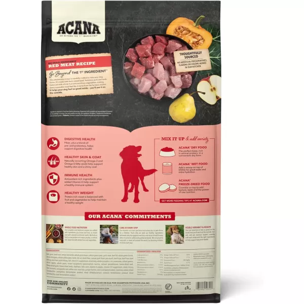 imageACANA Premium Chunks Wet Dog Food Beef Recipe in Bone Broth 128oz Case of 12Grain Free Kibble Red Meat 25 Pound Pack of 1
