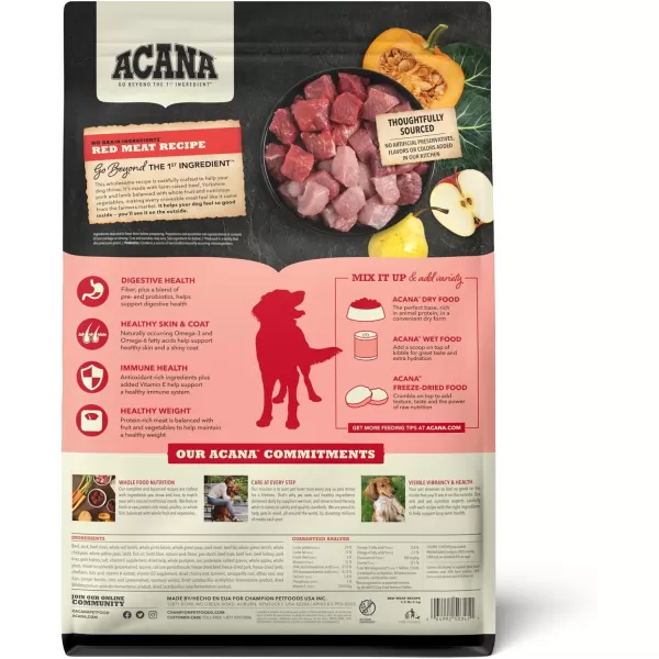 imageACANA Premium Chunks Wet Dog Food Beef Recipe in Bone Broth 128oz Case of 12Grain Free Kibble Red Meat 45 Pound Pack of 1